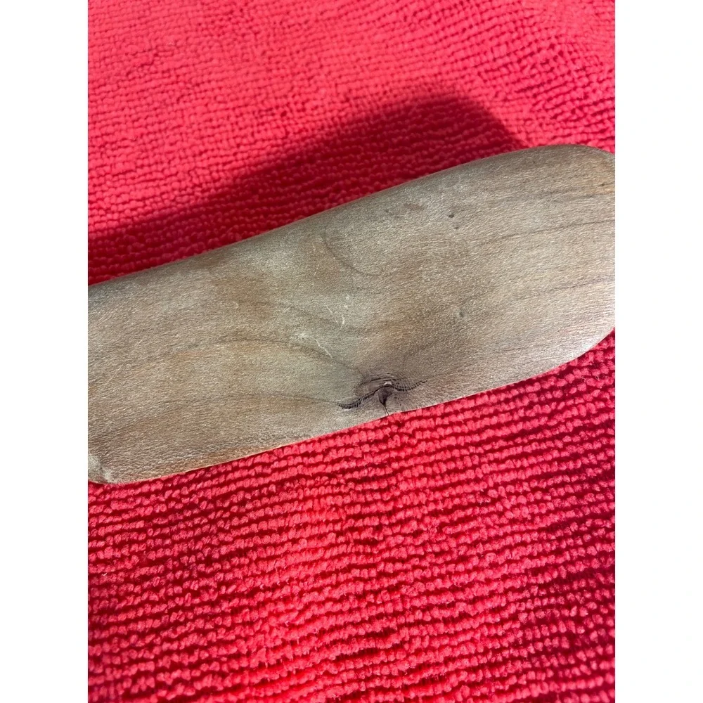 Vintage Hand Carved Wooden Dual Ended Mixing Spoon and Spreader Tool